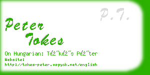 peter tokes business card
